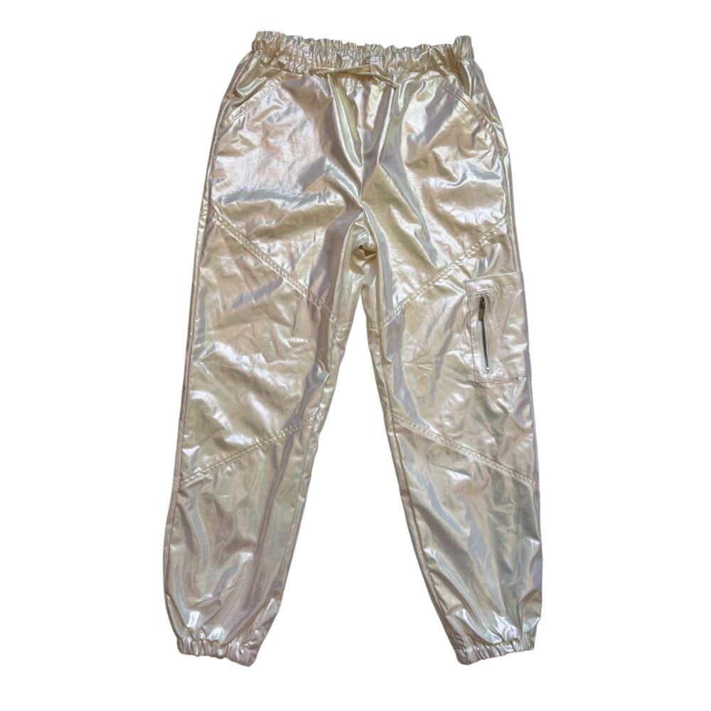 Iridescent Parachute Pants Pearl Rave Festival Y2K Cyber Girl’s XL (Women’s XS) - Picture 2 of 16